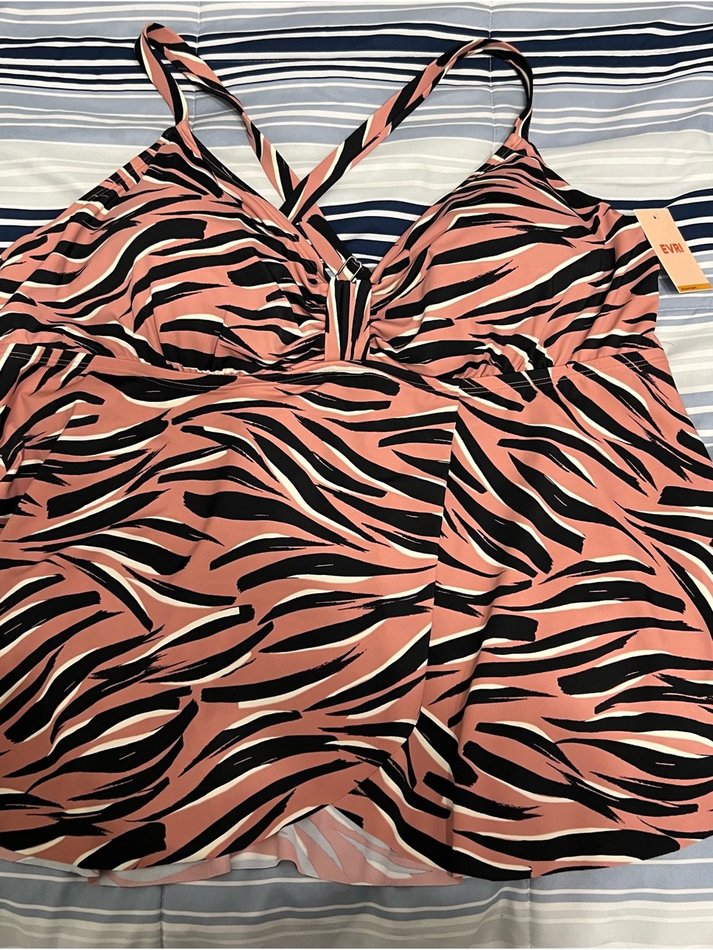 Pink Zebra Print Swim Top